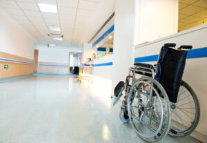 Empty nurses station in a hospital.